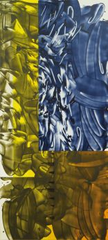 <p>David Reed, <em>#571-2</em>, 2005–2007/2008–2010<br>Öl und Alkydharz auf Polyester</p> <p>279,4 × 127 cm<br><br></p>